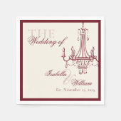 Luxury dark Red Old Money Wedding chandelier Servet (Voorkant)