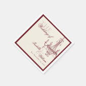 Luxury dark Red Old Money Wedding chandelier Servet (Hoek)