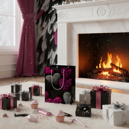 Luxury Dark Romantic Heart Gift Bag Medium Cadeauzakje