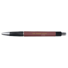 Luxury Deep Burgundy & Gold Parisian Chic Custom P Pen