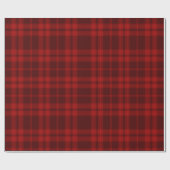 Luxury Deep Burgundy Red Monochrome Tartan Plaid Cadeaupapier (Vlak)