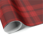 Luxury Deep Burgundy Red Monochrome Tartan Plaid Cadeaupapier (Rol Hoek)