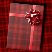 Luxury Deep Burgundy Red Monochrome Tartan Plaid Cadeaupapier