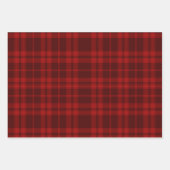 Luxury Deep Burgundy Red Monochrome Tartan Plaid Inpakpapier Vel (Voorkant 3)