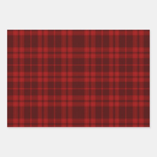 Luxury Deep Burgundy Red Monochrome Tartan Plaid Inpakpapier Vel (Voorkant)