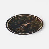 Luxury Deer & Merry Christmas Disposable Dinner  Papieren Bordje (Gekanteld)