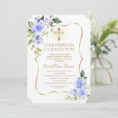 Luxury Delicate Blue Flowers Boy-bevestiging Kaart (Staand voorkant)