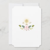 Luxury Delicate Blush Floral Gold Heilige Communie Kaart (Achterkant)