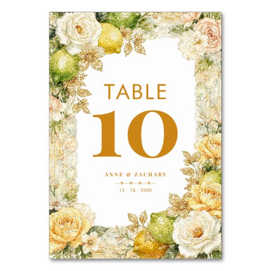 Luxury Delicate Mediterranean Lemons & Flowers  Kaart (Voorkant)