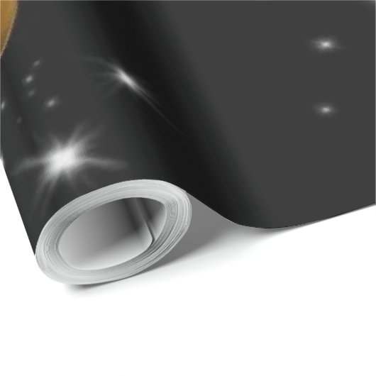 Luxury Designer Black & Gold Liquid Swirl Pattern Cadeaupapier (Rol Hoek)