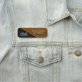 Luxury Diagonal Gold Black Name Tag (In situ)