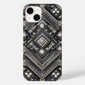 Luxury Diamond Cut Geometric Art Deco Pattern Gold Case-Mate iPhone Case (Achterkant)