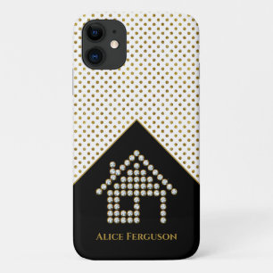 Luxury Diamond Home   Gold Polka Dots Case-Mate iPhone Case