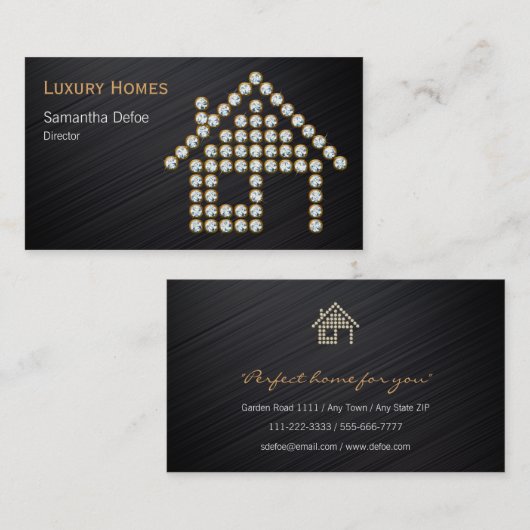 Luxury Diamond Home | Professioneel onroerend goed Visitekaartje (Voorkant / Achterkant)