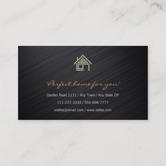 Luxury Diamond Home | Professioneel onroerend goed Visitekaartje (Achterkant)