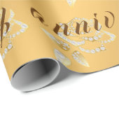 Luxury Diamond Roos Happy Gold 50th Jubileum Cadeaupapier (Rol Hoek)