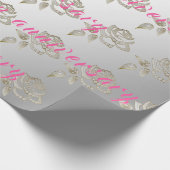 Luxury Diamond Roos Happy Silver 25th Jubileum Cadeaupapier (Hoek)