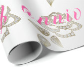 Luxury Diamond Roos Happy Silver 25th Jubileum Cadeaupapier (Rol Hoek)