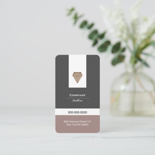 Luxury Diamond Visitekaartje (Staand voorkant)