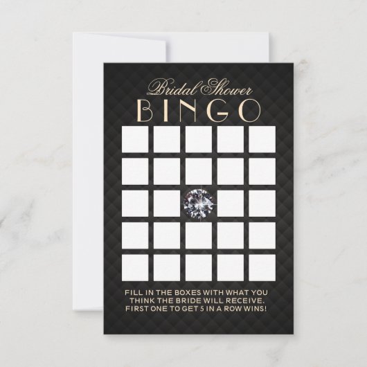 Luxury Diamond Vrijgezellenfeest Bingo Cards Kaart (Voorkant)