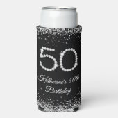 Luxury Diamonds 50th Birthday Party Koelboxxen Seltzer Blikjeskoeler (Seltzer Voorkant)