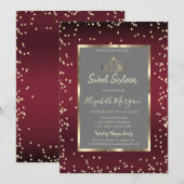 Luxury Diamonds Dark Red Sweet Sixteen Kaart (Voorkant / Achterkant)