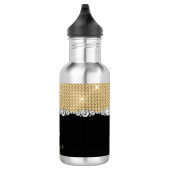 Luxury Diamonds Gold Black Monogram Waterfles (Rechts)