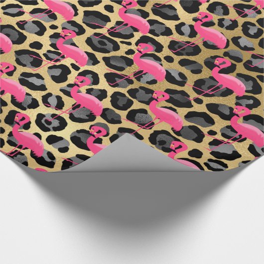 LUXURY DIERAFDRUKLEOPARD FLAMINGO CADEAUPAPIER (Hoek)