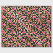 LUXURY DIERAFDRUKLEOPARD FLAMINGO CADEAUPAPIER (Vlak)