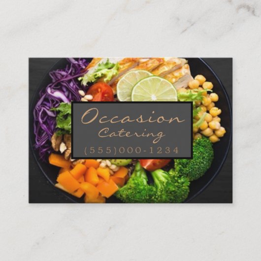 Luxury Dinner Food Bord Design Chef Catering Visitekaartje (Voorkant)