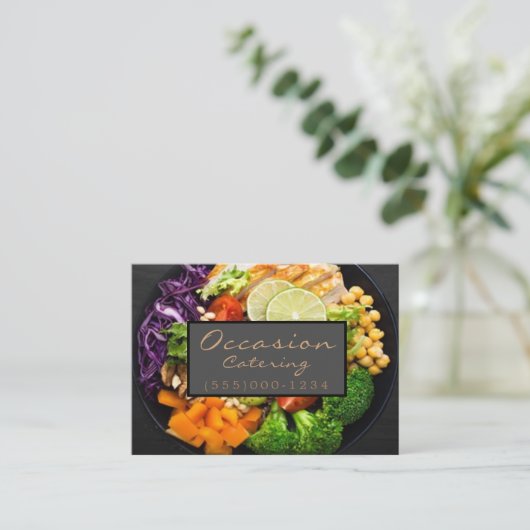 Luxury Dinner Food Bord Design Chef Catering Visitekaartje (Staand voorkant)