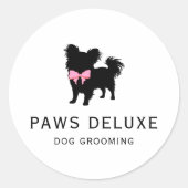 Luxury Dog Grooming Sticker | Dog Silhouette Logo (Voorkant)