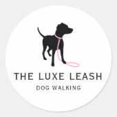 Luxury Dog Walking Sticker | Dog Silhouette Logo (Voorkant)