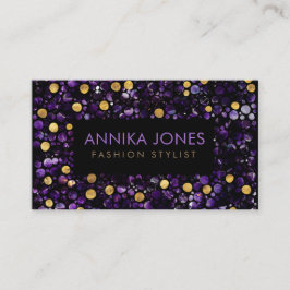 Luxury Dot Art Amethyst en Gold Visitekaartje