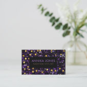 Luxury Dot Art Amethyst en Gold Visitekaartje (Staand voorkant)