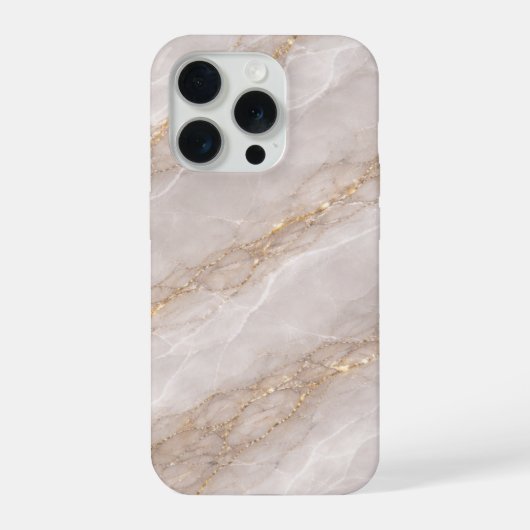 Luxury Dove Gray Marble with White Veins & Gold  iPhone Hoesje (Achterkant)