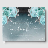 Luxury Dusty Blue Floral Wedding Gastenboek (Voorkant)