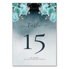 Luxury Dusty Blue Floral Wedding Kaart