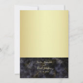 Luxury Elegant Black and Gold Wedding Kaart (Achterkant)