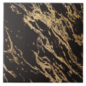 Luxury Elegant Black en Gold Marble Tegeltje (Voorkant)