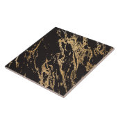Luxury Elegant Black en Gold Marble Tegeltje (Zijkant)