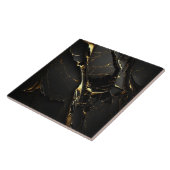 Luxury Elegant Black en Gold Marble Tegeltje (Zijkant)