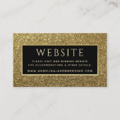 Luxury Elegant Black Glitter Gold Wedding Website Informatiekaartje (Voorkant)