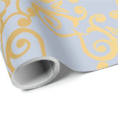 LUXURY ELEGANT BLUE GOLD BIRTHDAG WEDDING WRAP CADEAUPAPIER (Rol Hoek)