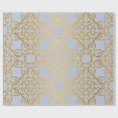 LUXURY ELEGANT BLUE GOLD BIRTHDAG WEDDING WRAP CADEAUPAPIER (Vlak)