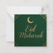 Luxury Elegant Eid Mubarak Greeting in Green Notitiekaartje (Voorkant)