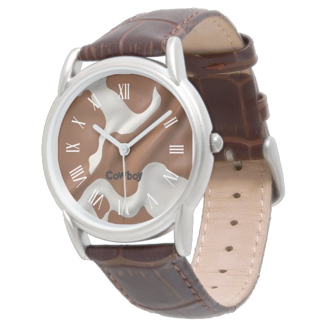 Luxury Elegant Faux Cow Leather Modern Collection Horloge (Gekanteld)