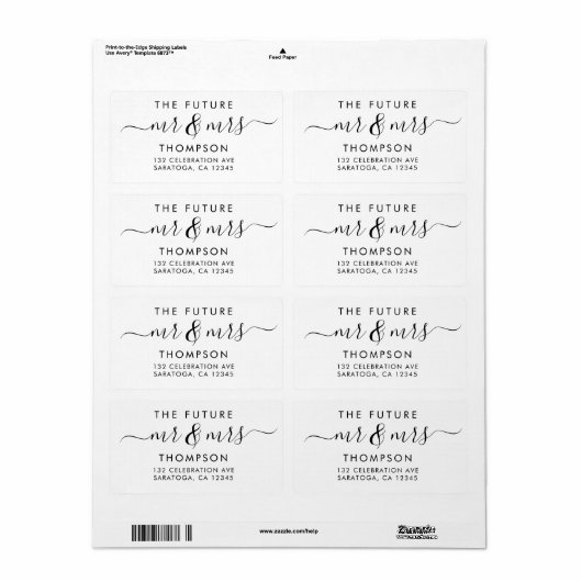 Luxury Elegant Future MR en MRS Modern Lab Etiket (Full Sheet)