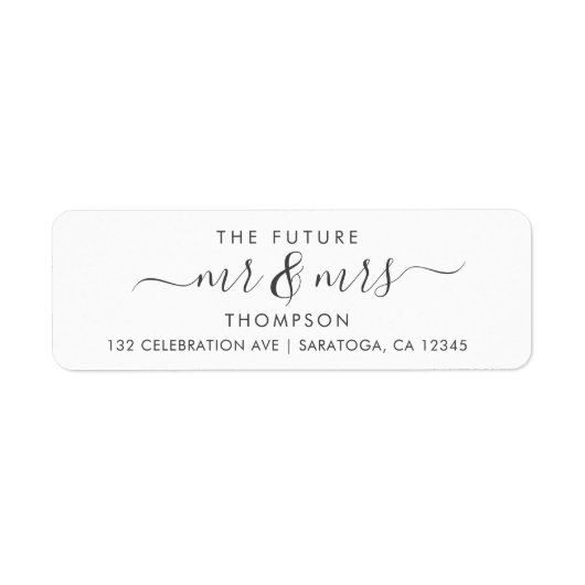 Luxury Elegant Future MR en MRS Script Modern Etiket (Voorkant)