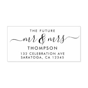 Luxury Elegant Future MR en MRS Script Modern Zelfinktende Stempel